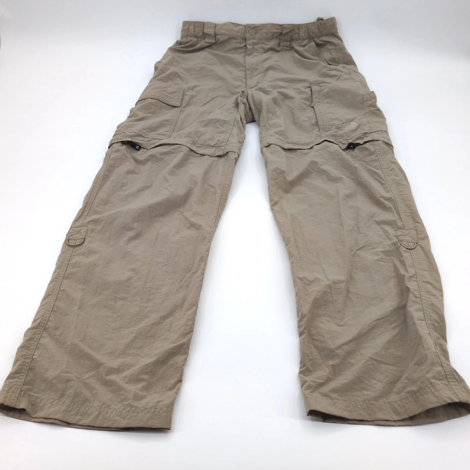 The North Face Mens Convertible Cargo Pants 30x30 Khaki Zip Off Hiking Shorts