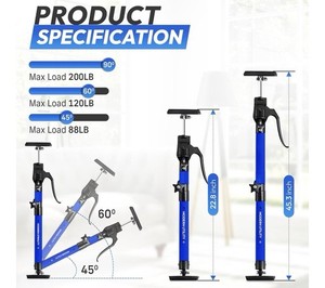 MODERN UTILITY Adjustable Screw Support Pole 22.8-45.3 in 200 lb Blue/Black