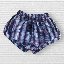 Athleta Girl XS 6 All Play Shorts Purple Blue Black Tie Dye Activewear Running