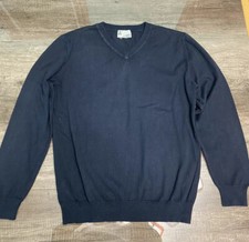 Lucky Brand Pullover Sweater Men's Size M Blue V Neck Long Sleeve Cotton