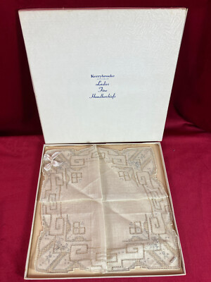 NOS Antique Hand Embroidered Handkerchief Arts & Crafts Chinese export