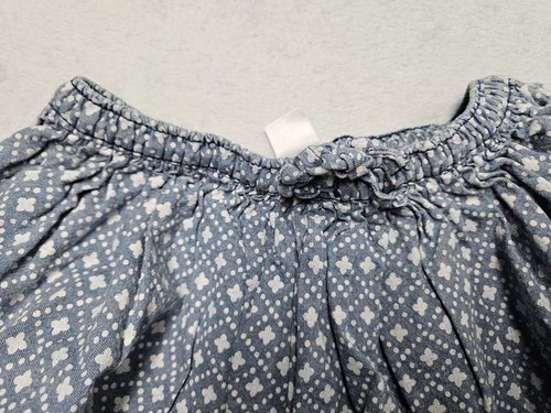 Carter's Blue Denim White Dots Flowers Circle Style Skirt Elastic Waist 6 - Picture 3 of 6
