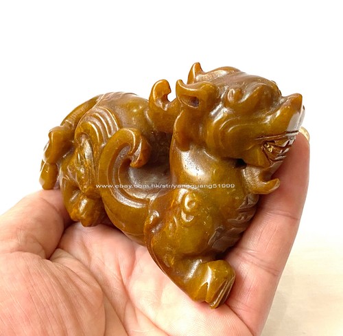 Natural Xiuyan Jade Pixiu Statue Display Ornament Jade Pixiu Decoration X034 - Picture 17 of 19