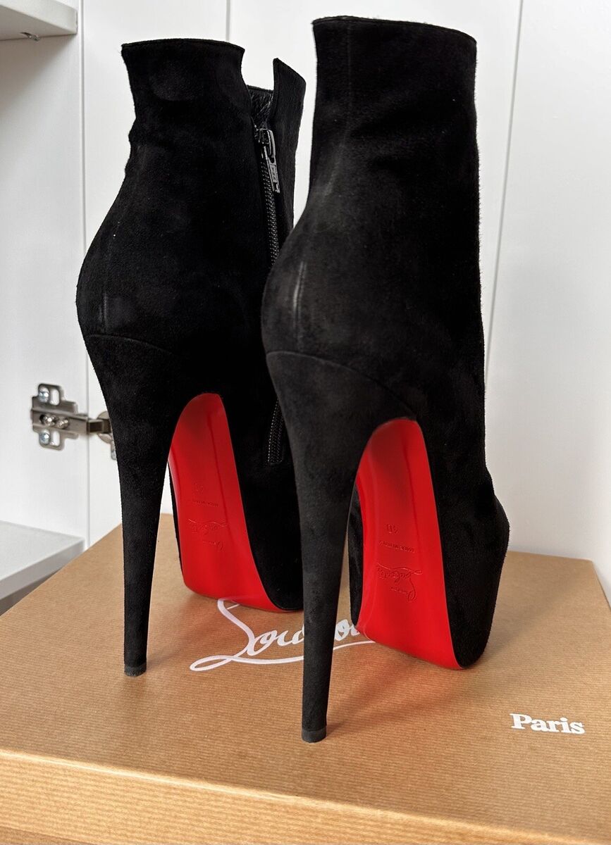 Christian Louboutin Daf Booty 160 Black Suede Platform Ankle Christian Louboutin Daf Booty 160 Black Suede Platform Ankle