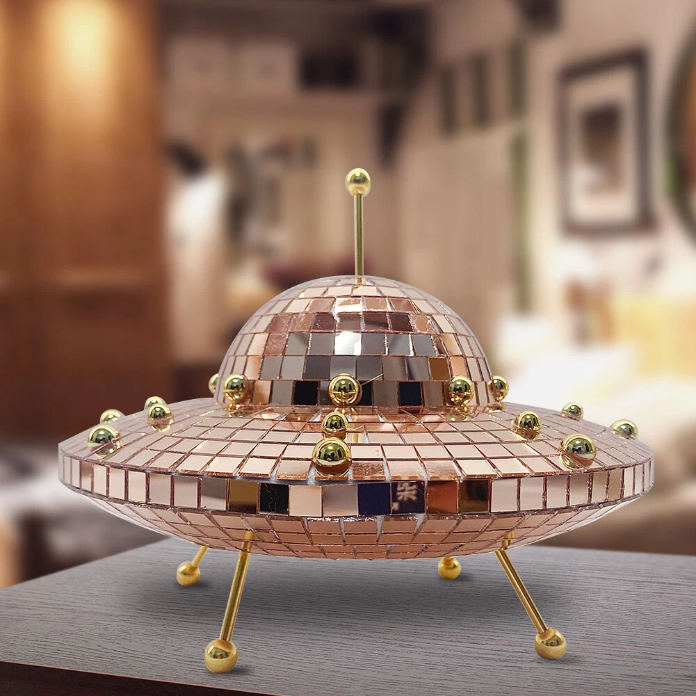 Disco Ball UFO Mirror Reflective Balls Kawaii Home Desk Decorations Rose Gold