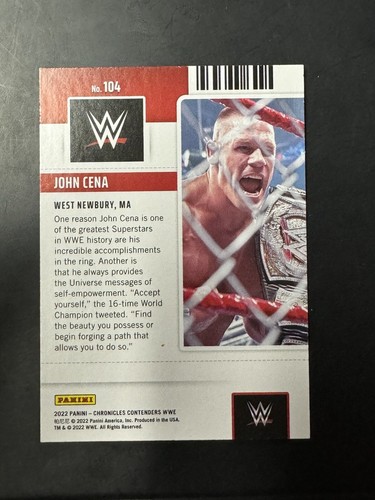 2022 Panini Chronicles WWE Contenders Bronze #104 John Cena - Picture 2 of 2