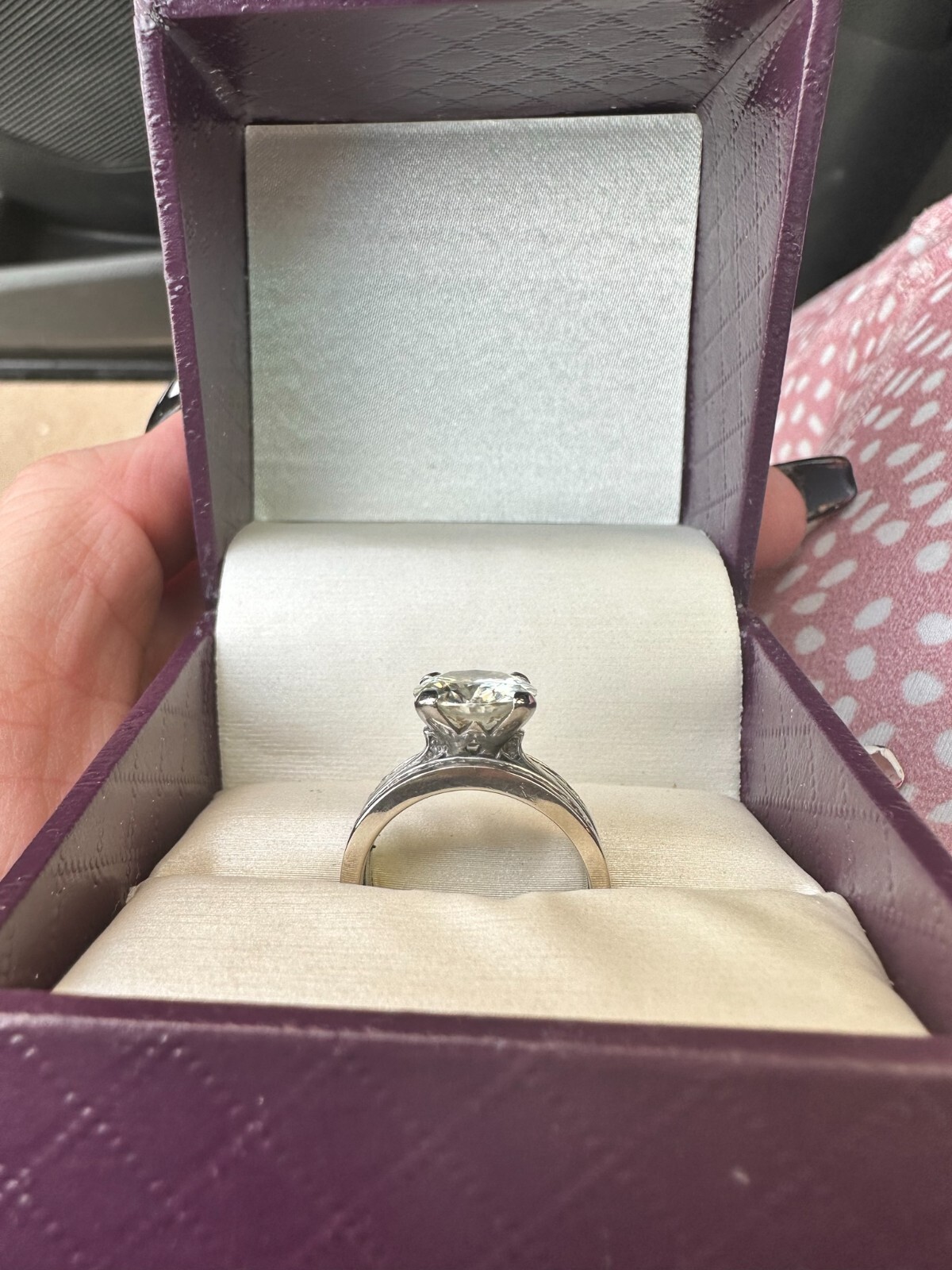 Diamonds and Mossianite with Platinum wedding bands eBay