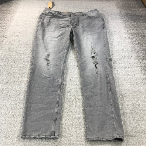 Ksubi Jeans Mens 40 Chitch Prodigy Thrased Gray Denim Distress Slim Tapered