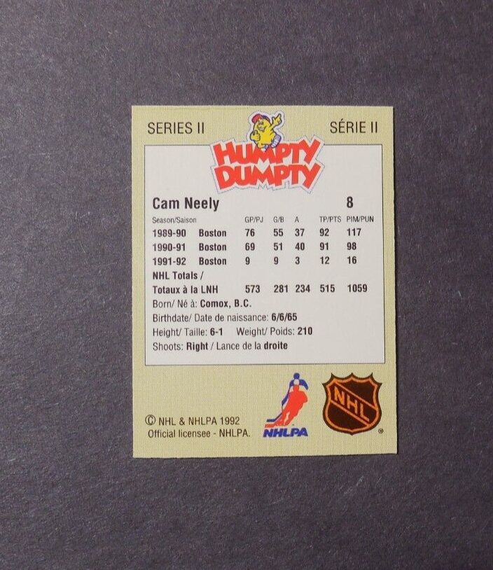 1992 Humpty Dumpty Mini Series II 8 Cam Neely eBay