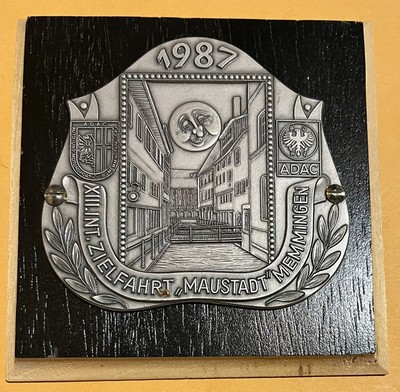 Badge auto car German Rally Tour Club Grille plaque ADAC #2298 1987 Maustadt
