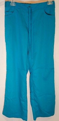 Greys Anatomy Womens Teal Scrub Pants Drawstring Medical Uniform XS