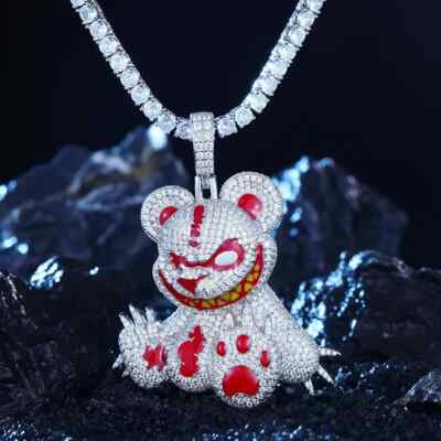 Iced Out Angry Bear Pendant For Men
