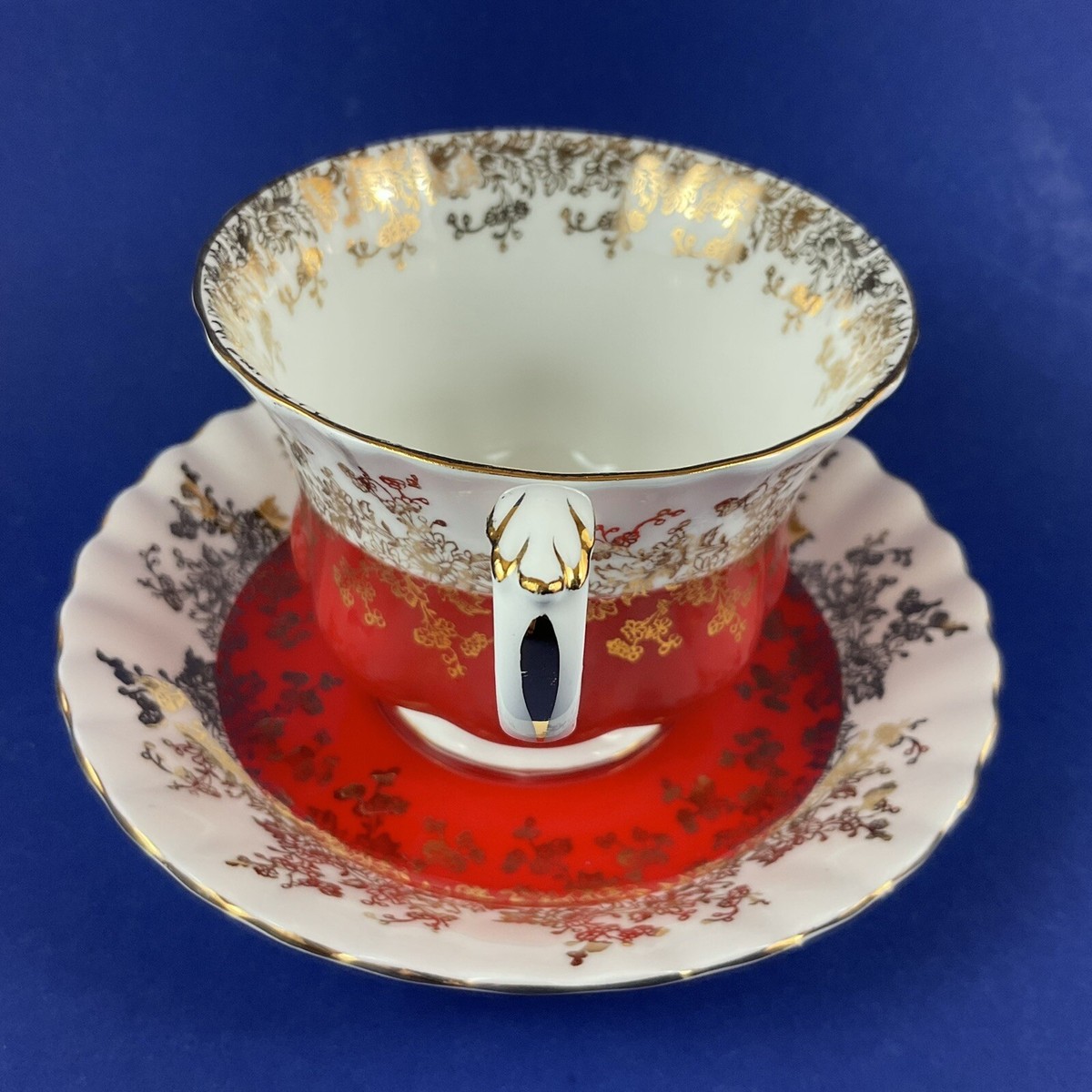 Royal Albert Regal Series Red Bone China Tea Cup And Saucer