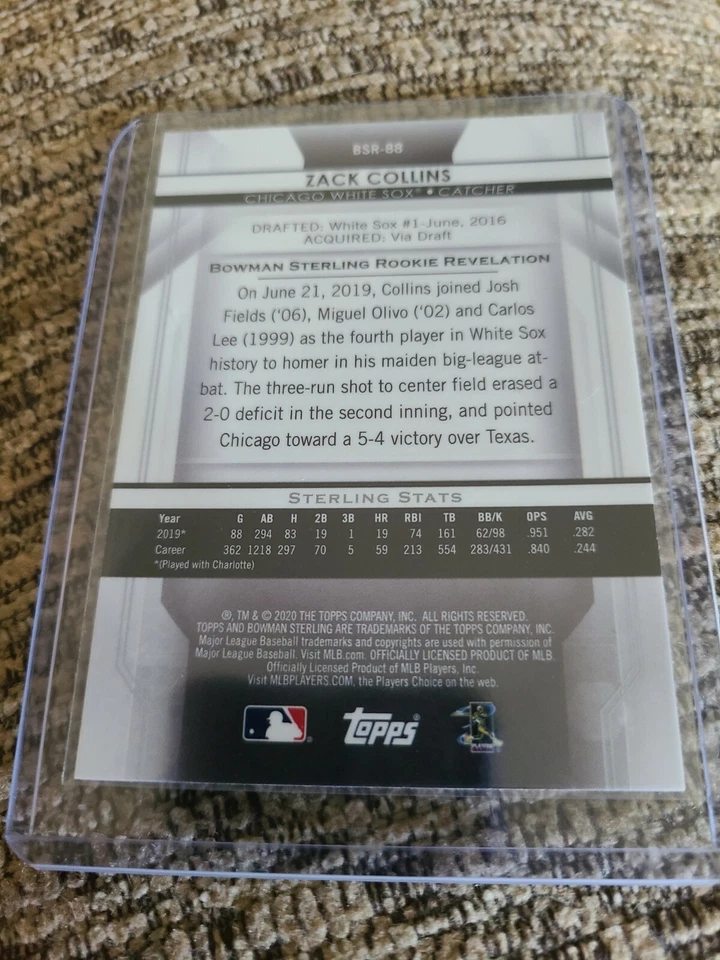 Zack Collins 2020 Bowman Sterling Rookie Baseball Card MT BSR-88 - Image 2 of 2