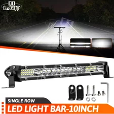 10inch Slim LED Work Light Bar Combo Spot Flood Fog Offroad Driving SUV ATV US
