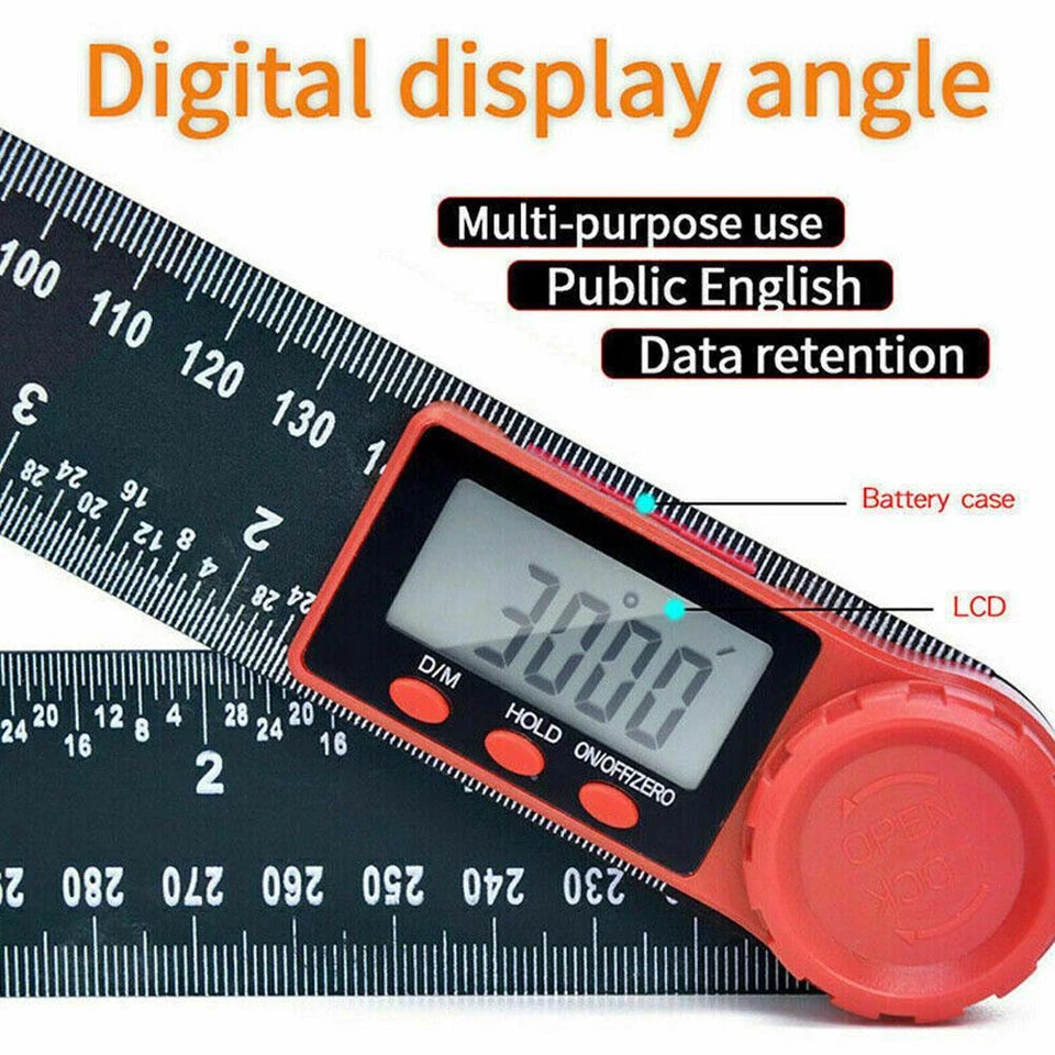 Digital Angle Finder Protractor 2 In 1 Angle Finder Ruler n ew✨0 B1X0] T1K2 - Image 2 of 4