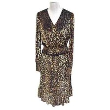 Tahari Women's Black Burnout Velvet Long Sleeve Dress Size M Sample Dress