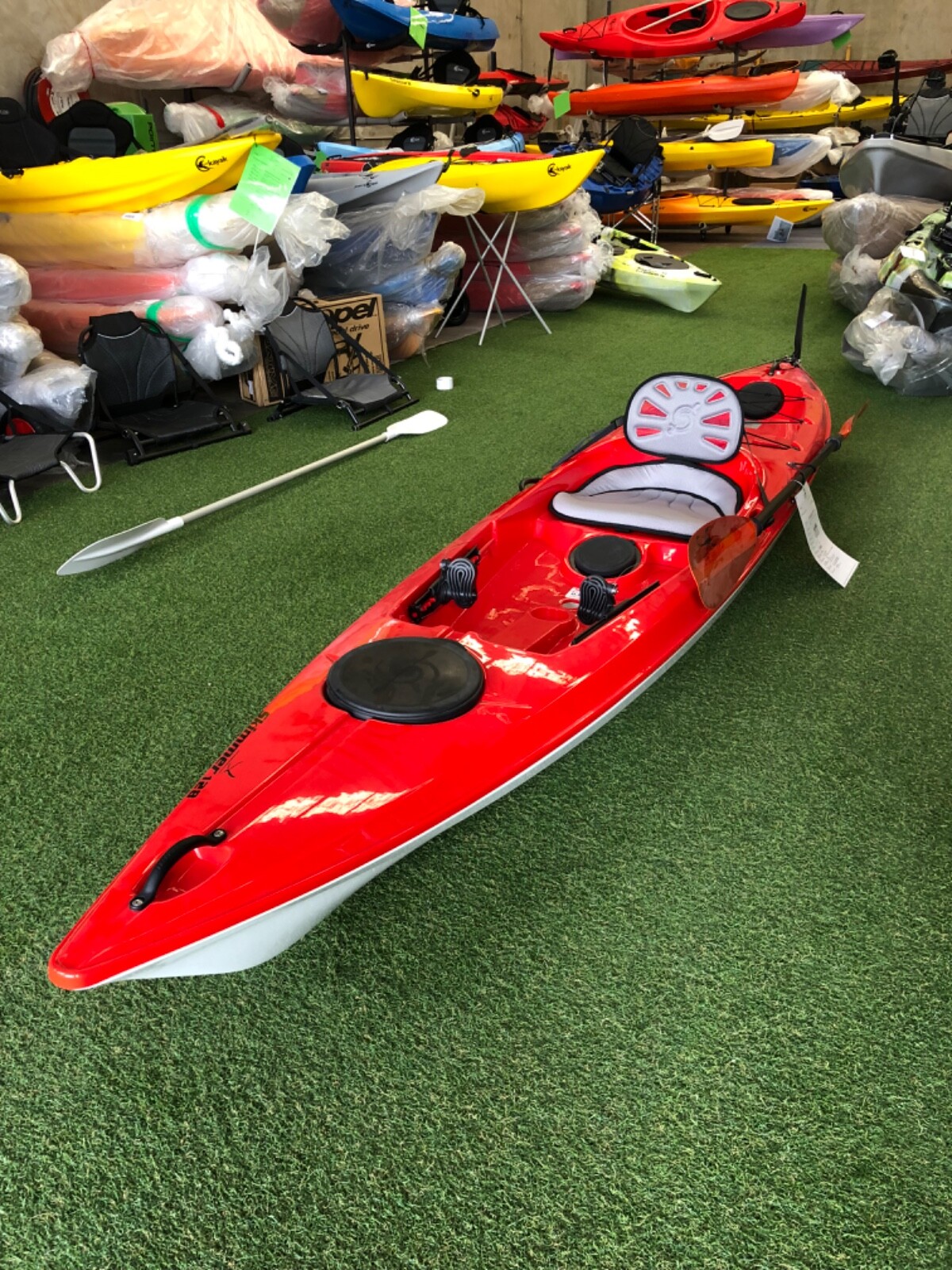 Kayak Hurricane Skimmer 128 Red inc Carbon Paddle, Roof racks, Kayak