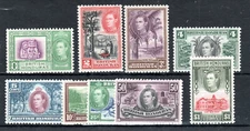 British Honduras 1938-47 values to $1 SG 150-59 MLH/MH