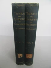 Antique 1887 2 Vol. Trees & Shrubs of Massachusetts Book Set, Emerson, 4th ed.