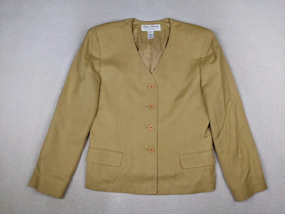 RENA ROWAN FOR SAVILLE - TRAJE FALDA MUJER BEIGE/DORADO - TALLA 12 Foto 4 de 4