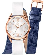 Guess Collection 32mm Watch White Leather Band with Blue Extra Strap Y13002L1