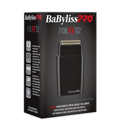 新品未使用 BaByliss Pro FOILFX02 Cordlessブラック BaBylissPro FOILFX02 Cord/Cordless Metal Double Foil Shaver FXFS2B