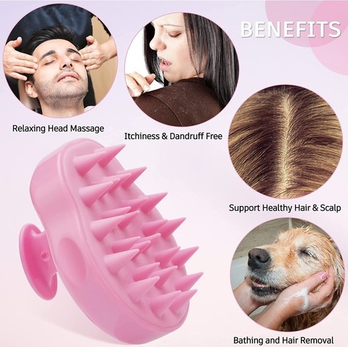 Scalp Massager Shampoo Brush with Soft Flexible Silicone Bristles for Hair Care - Picture 6 of 7