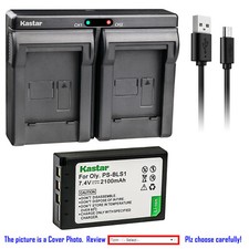 Kastar Battery Dual USB Charger for Genuine Olympus BLS-1 PS-BLS1 Evolt E-620