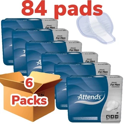 Attends For Men Level 4 Or Shield 4 , 6 Packs Of 14 ,84 Incontinence Pads 32207