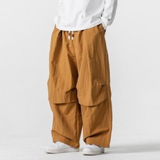 Hommes Ample Décontracté Pantalon Cargo Taille Élastique Droit Grande Classique