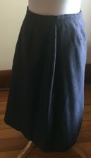 Vintage navy/red striped pencil skirt button down front/side