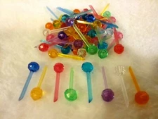 63 Asst. Color Globe 5MM  Pins (9 COLORS) for Ceramic Christmas Tree 