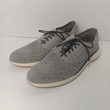 Cole Haan Men Grand Troy Wingtip Oxford Shoe Gray/Ironstone Knit Size 11 C33769