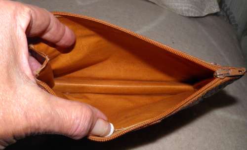 Vintage Lodis Tasche braunes Leder mit Reißverschluss - Bild 6 von 8