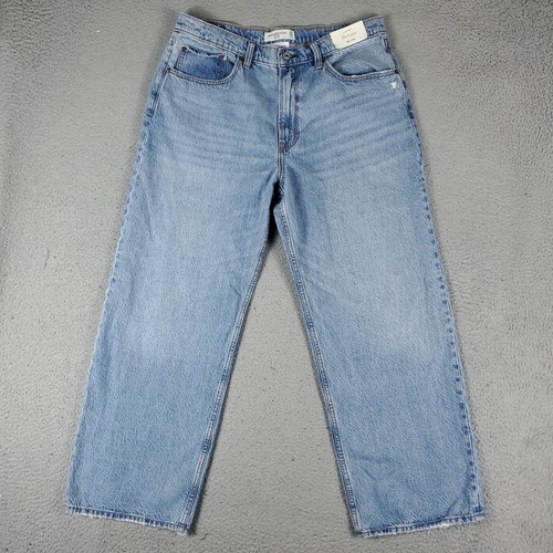 Abercrombie Fitch Jeans Womens Size 32/14S 32x28 Y2K Baggy Loose Retro Jen Reed - 第 1/11 張圖片