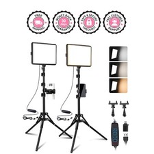 2-Pack LED Light Kit, Portable Dimmable 2800-6500K, Ideal for Streaming Pho...