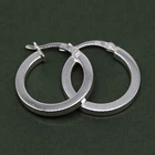 Genuine 925 Sterling Silver Creole Style Square Tube Hoop Earring 20mm