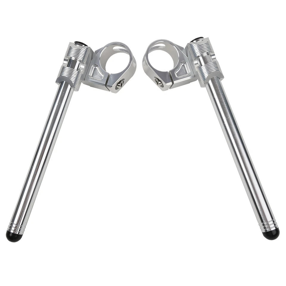 Silver 43MM Clip-On Handlebars Fit For YAMAHA YZF R6S 2006-2010 R6 1999-2004 - Image 4 of 4