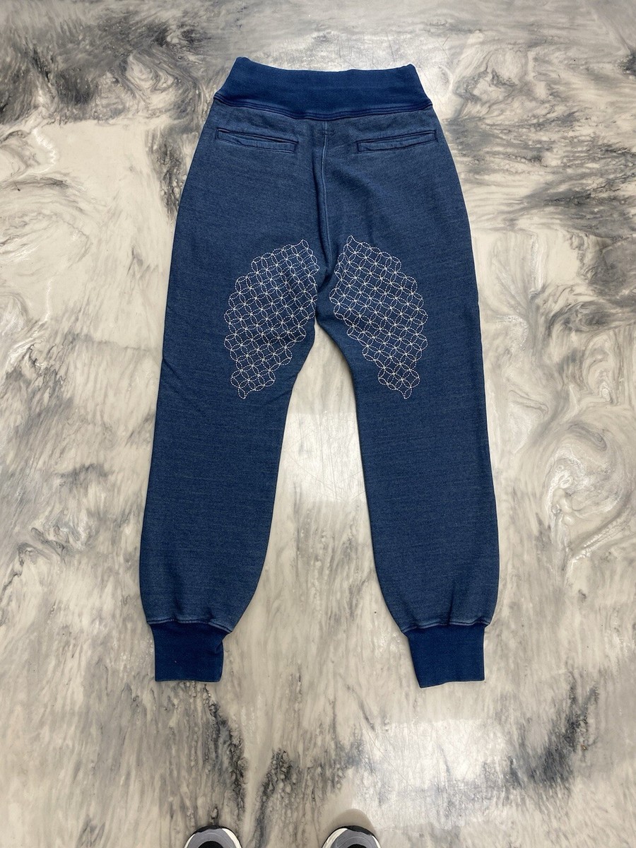 Kapital Sashiko Stitched Sweatpants Indigo Joggers Medium Kapital Sashiko Stitched Sweatpants Indigo Joggers Medium
