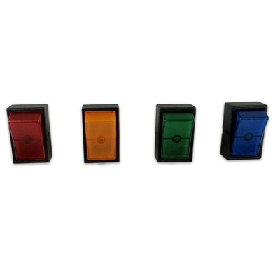 Wippschalter 12V 30A beleuchtet SPST ON-OFF rechteckig Ø12mm Rot Grün Blau Gelb