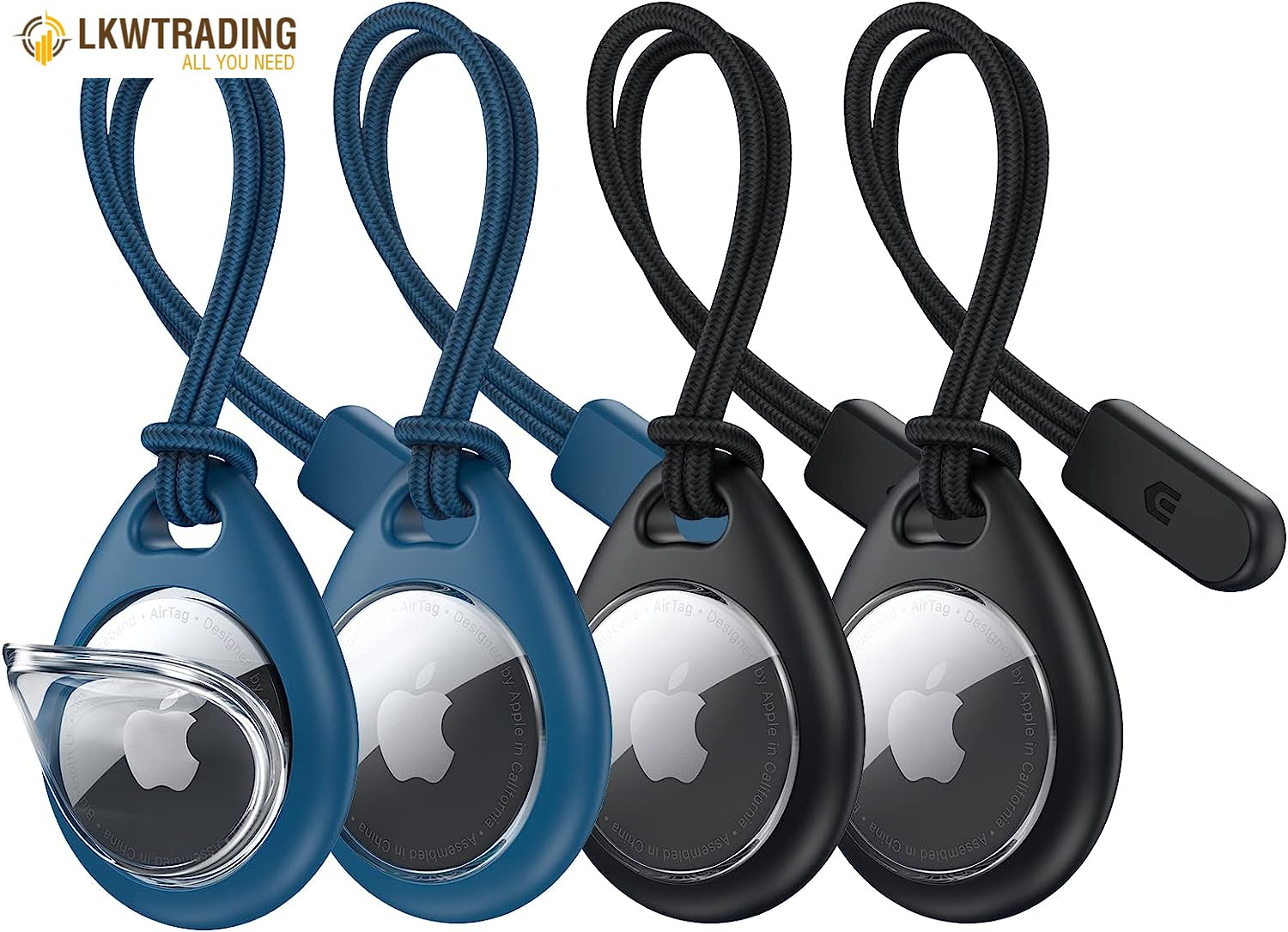 360° Protective Case for Airtag, [4-Pack] Airtags Keyring Holder
