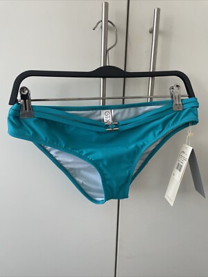 NEW GTX Gottex Teal Jade Blue Bezel Stone Bikini Bottoms
