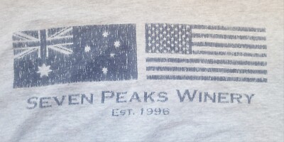 Seven Peaks Winery Est 1996 Flags California T-Shirt XL Gray Free Shipping
