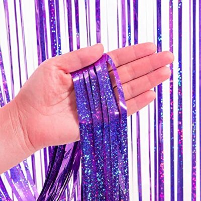 Fringe Tinsel Garland NYE 2022 Decorations Short Backdrop Banner Fringe Curtain Gold Silver New Years Decor