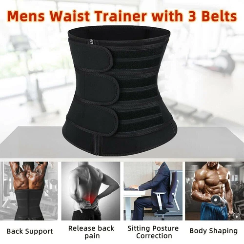 Männer Schweiß Sauna Neopren Taillentrainer Gewichtsverlust Korsett Taillen Body Shaper - Bild 8 von 31