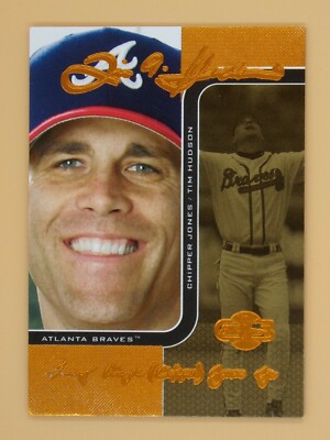  2006 Topps Co-Signers Tim Hudson/Chipper Jones 102/115 Changing Faces Gold #61B