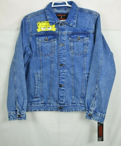 Members Only Nickelodeon Spongebob Denim Giacca di Jeans da Uomo Taglia  Large NUOVI | eBay