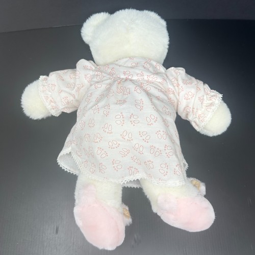 Gund Blanco Peluche Dos Zapatos Oso Felpa Rosa Conejito Zapatilla Pies Vestido Relleno 1985 - Imagen 3 de 20