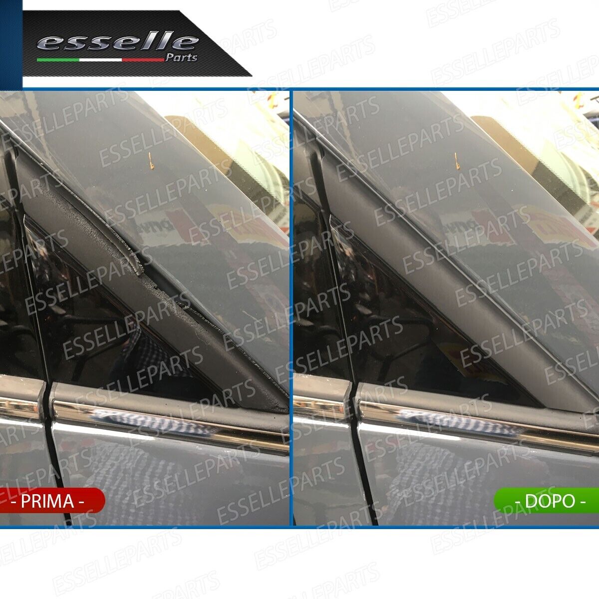 For FIAT 500 12-17 Gloss Black Left &Modanature Della Copertura Della Bandiera Dello Specchietto Retrovisore Esterno Destro Piastra Di Rivestimento Triangolare Con Motivo In Fibra Di Carbonio Nero